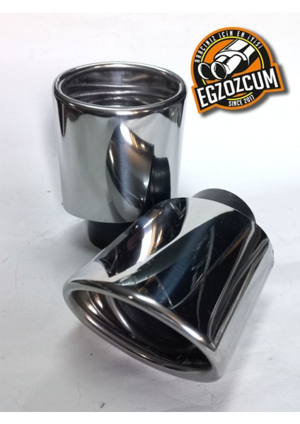 51 mm Tekli Krom Oval Yassı Kesik Içi Dolu Egzoz Ucu Eksoz 1 Adet--Egzozcum fırsatları