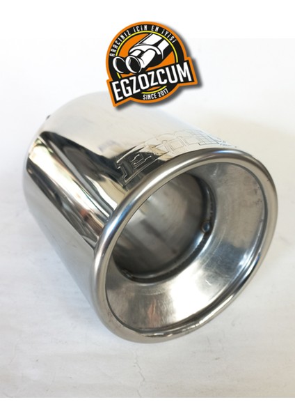 100 Mm. Paslanmaz Krom Sessiz Düz Kesim Tek Çıkış Egzoz Ucu Eksoz -Egzozcum-