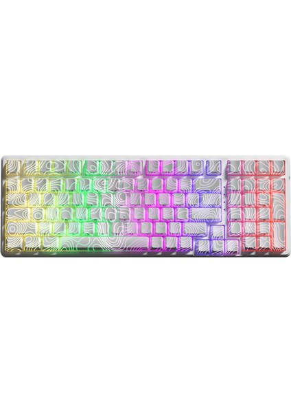 K99 Pro Hotswap Rgb Windows/macos Uyumlu Kablolu, Kablosuz, Bluetooth %95 Mekanik Oyuncu Klavye Beyaz Topography modelleri