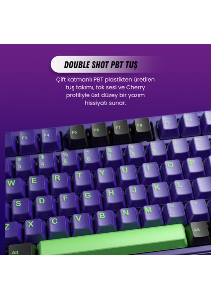 K99 Pro Hotswap Rgb Windows/macos Uyumlu Kablolu, Kablosuz, Bluetooth %95 Mekanik Oyuncu Klavye Beyaz Topography