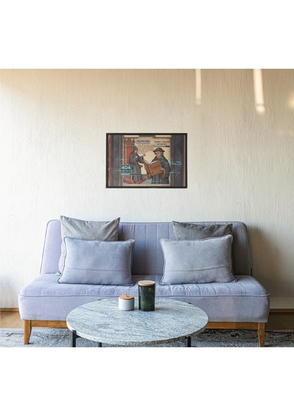 Martin Luther Çerçeveli Tablo – Reformasyon Dönemi Mizahı – Dini ve Tarihi Dekor – 30X42 cm fiyatları