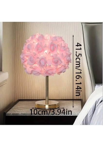 Pembe 1 Adet Gül Çiçekli Masa Lambası Pe Abajur fırsatları