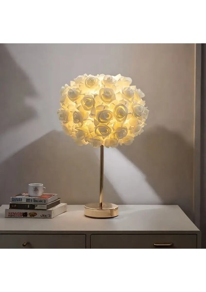 Pembe 1 Adet Gül Çiçekli Masa Lambası Pe Abajur indirimleri