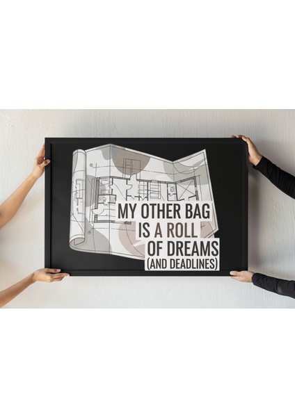 Mimarlara Özel Sanatsal Çerçeveli Tablo – Tasarım Tutkunları Için Modern Dekor – 30X42 cm