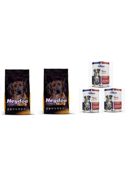 Plus Yüksek Enerjili Yüksek Proteinli Kuzulu Köpek Maması 2 kg x 2 Adet + Dana Etli Konserve