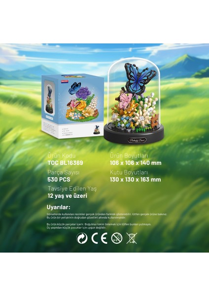 Mini Bahçe Serisi Kelebeklerin Dansı Yapı Bloğu Seti (530 Parça) modelleri