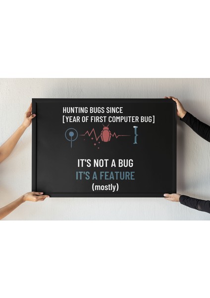 Programcılar ve Bilgisayar Tutkunları Için Kod Mizahı Çerçeveli Tablo – Hediyelik Tasarım, 30X42 cm