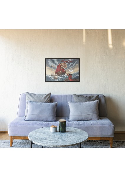 Çin’in Dev Keşif Gemisi Çerçeveli Tablo – Tarihi Mizah ve Komik Sanat Duvar Dekoru – 30X42 cm fiyatları