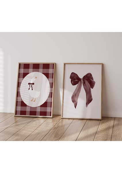 Çerçevesiz Bordo Silly Goose Poster, 2 Li Ördek Poster, Bebek Çocuk Odası Poster Seti fiyatları