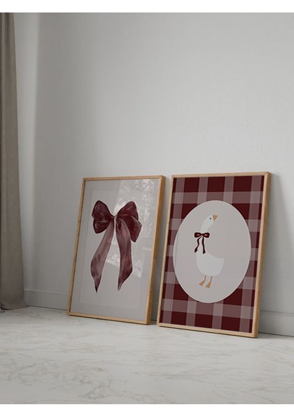 Çerçevesiz Bordo Silly Goose Poster, 2 Li Ördek Poster, Bebek Çocuk Odası Poster Seti modelleri