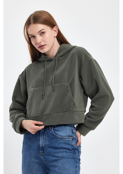 Kadın Rahat Kalıp Softech Polar Kapşonlu Kanguru Cepli Sweatshırt SPR24PWK98 fiyatları