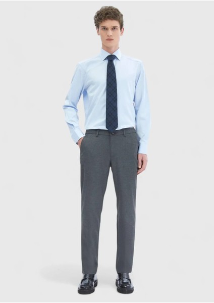 Gri Düz Dokuma Jogging Fit Casual Pantolon