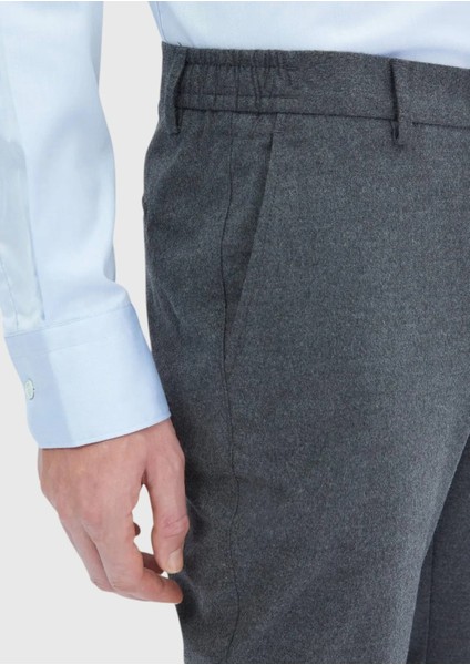 Gri Düz Dokuma Jogging Fit Casual Pantolon modelleri