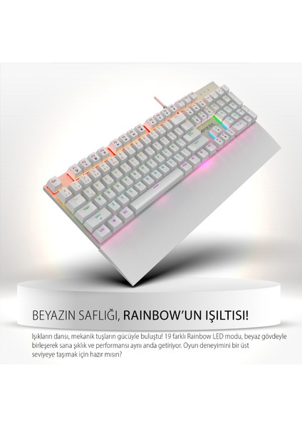 IKG-456 Mekanik Klavye | Blue Switch, 19 Rainbow Led, Full Anti-Ghosting, Mıknatıslı Bilek Desteği fırsatları