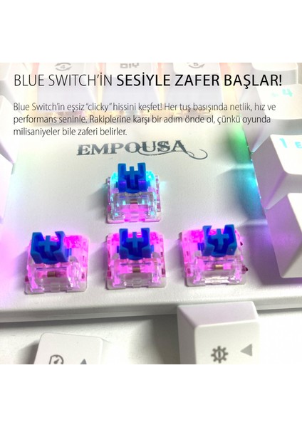 IKG-456 Mekanik Klavye | Blue Switch, 19 Rainbow Led, Full Anti-Ghosting, Mıknatıslı Bilek Desteği