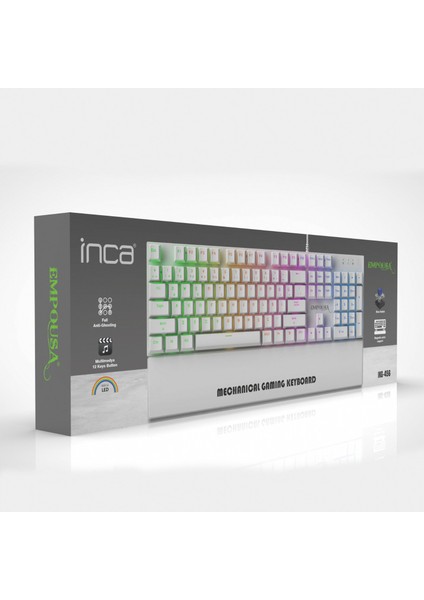 IKG-456 Mekanik Klavye | Blue Switch, 19 Rainbow Led, Full Anti-Ghosting, Mıknatıslı Bilek Desteği