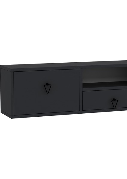 1303DROPDH-1 Tv Sehpası Antrasit-Siyah Kulp