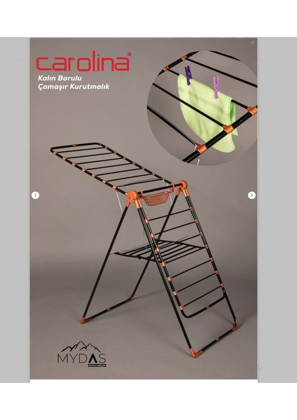 Siyah Kalın Borulu Çamaşır Kurutmalık Demir