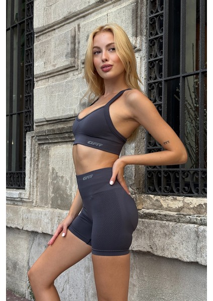 Prime FIT - Füme Yüksek Bel Seamless Push-Up Toparlayıcı Şort Tayt indirimleri