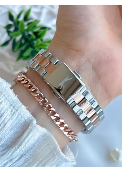 Yeni Sezon Elite Model 50 mt Suya Dayanıklı Bileklik Hediyeli Kadın Kol Saati VS.BLKT.0597 modelleri