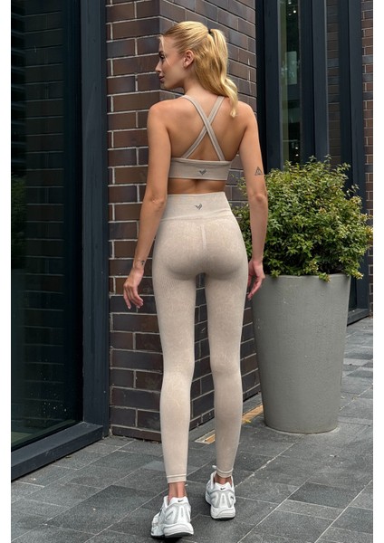 Prime FIT - Bej Yüksek Bel Seamless Push-Up Toparlayıcı Tayt fırsatları