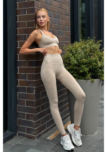 Prime FIT - Bej Yüksek Bel Seamless Push-Up Toparlayıcı Tayt indirimleri