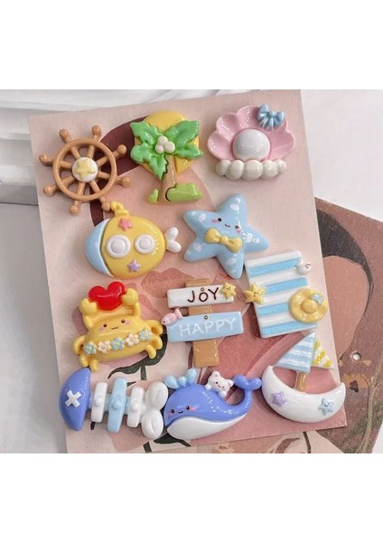 11 Adet Renkli Reçine Deniz Temalı - Sevimli Balinalar, Yıldızlar ve Denizcilik Malzemeleri | Denizcilik Dekoru | Canlı Renkler, Denizcilik Süsleri fiyatları