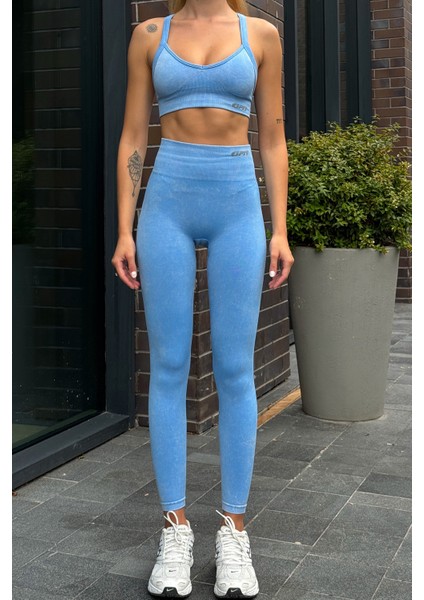 Prime FIT - Mavi Yüksek Bel Seamless Push-Up Toparlayıcı Tayt modelleri