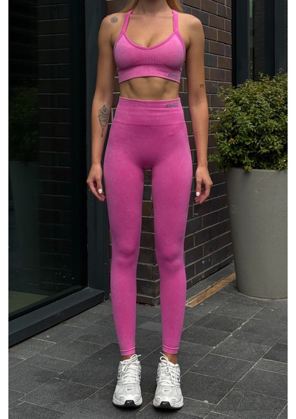 Prime FIT - Pembe Yüksek Bel Seamless Push-Up Toparlayıcı Tayt modelleri