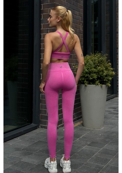 Prime FIT - Pembe Yüksek Bel Seamless Push-Up Toparlayıcı Tayt fırsatları