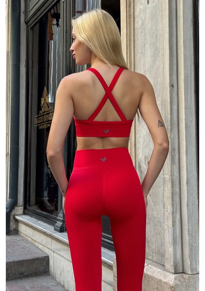 Prime FIT - Kırmızı Yüksek Bel Seamless Push-Up Toparlayıcı Tayt indirimleri