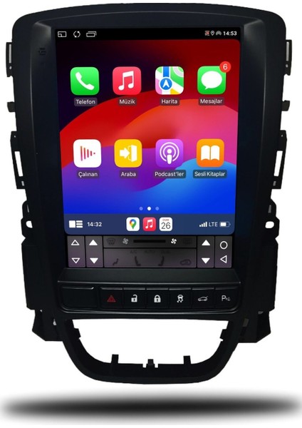 Opel Astra J Tesla 2010/2021 4gb Ram 32GB Hafıza QLED Carplay Kamera Android Multimedya