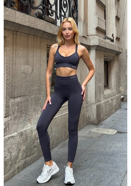 Prime FIT - Füme Yüksek Bel Seamless Push-Up Toparlayıcı Tayt