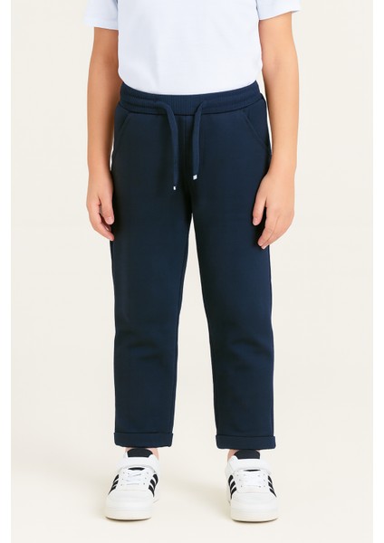 Bağcıklı Jakarlı Duble Paça Çocuk Eşofman Altı - 1007-08