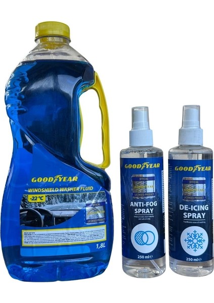 “goodyear Araç Bakım Seti (Cam Suyu 1.8l + Buğu Önleyici + Buz Çözücü)”