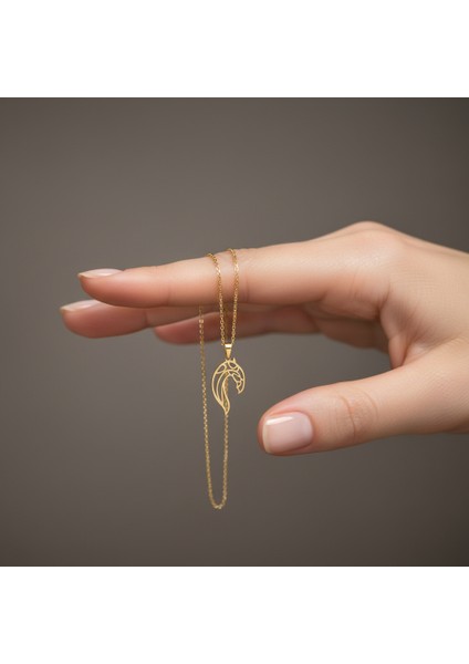 14 Ayar Altın Kolye Ucu At GM1998 0.5 gr fırsatları