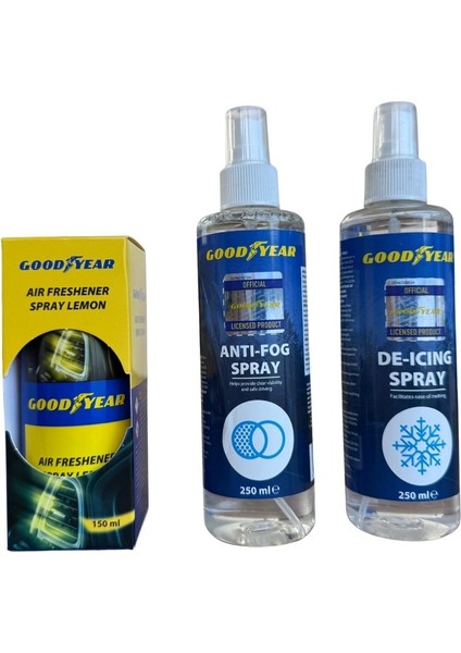 Araç Bakım Seti (Buğu Önleyici + Buz Çözücü + Klima Temizleyici)
