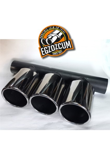 Honda Type-R 100 Mm. Krom Paslanmaz 3 Lü Egzoz Çıkışı Honda Eksoz Ucu