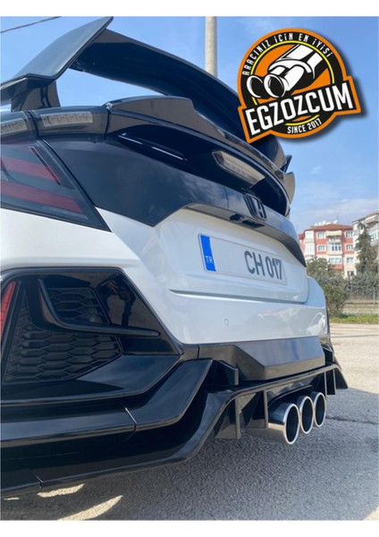 Honda Type-R 100 Mm. Krom Paslanmaz 3 Lü Egzoz Çıkışı Honda Eksoz Ucu fiyatları