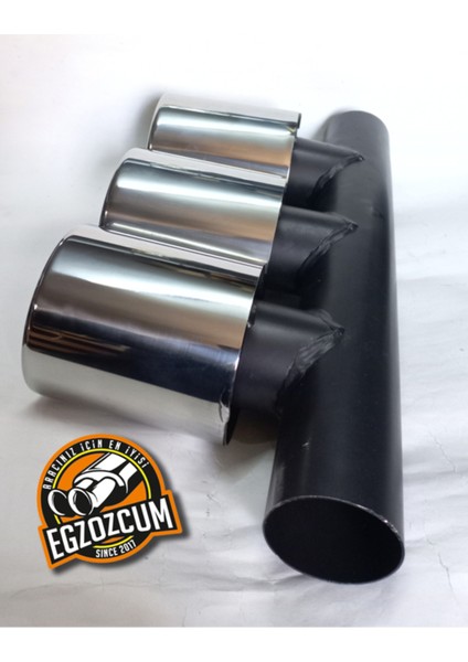 Honda Type-R 100 Mm. Krom Paslanmaz 3 Lü Egzoz Çıkışı Honda Eksoz Ucu modelleri