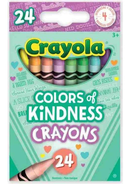 24 Colors Of Kidness Crayons Amerikan Nontoxic 24 Renk Mum Boya