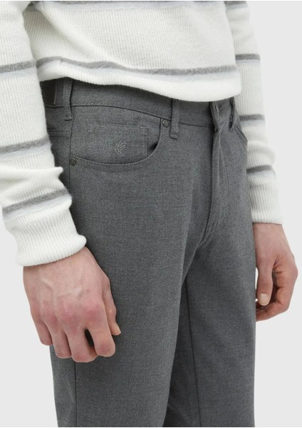 Gri Düz Dokuma Slim Fit Casual Pantolon fırsatları