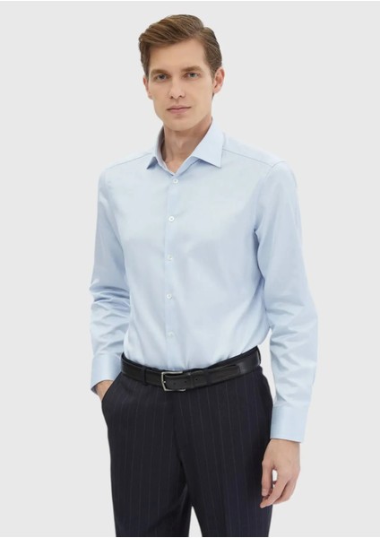Mavi Desenli Regular Fit Dokuma Klasik %100 Pamuk Gömlek modelleri