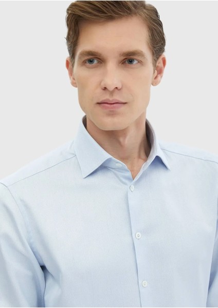Mavi Desenli Regular Fit Dokuma Klasik %100 Pamuk Gömlek fırsatları