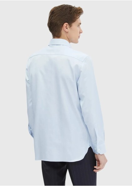 Mavi Desenli Regular Fit Dokuma Klasik %100 Pamuk Gömlek indirimleri