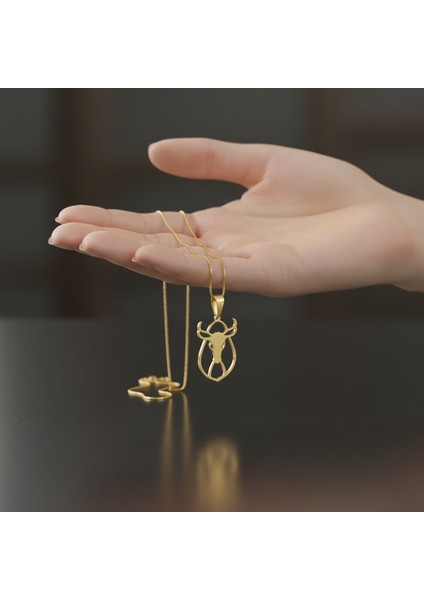 8 Ayar Altın Kolye Ucu Boğa GM8229 0.5 gr indirimleri