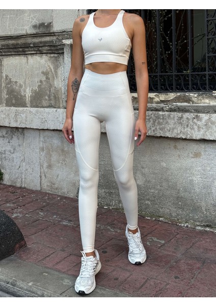 Aero Motion Premium - Desenli Bej Yüksek Bel Push-Up Toparlayıcı Tayt indirimleri