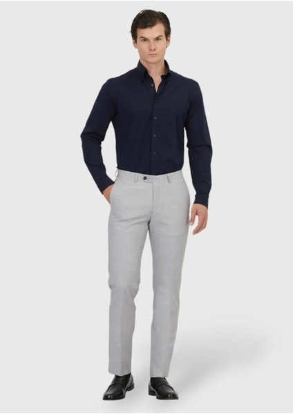 Lacivert Düz Casual Fit Casual Pamuk Karışımlı Gömlek fiyatları