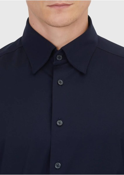 Lacivert Düz Casual Fit Casual Pamuk Karışımlı Gömlek modelleri