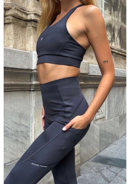 Aero Motion Premium - Desenli Füme Yüksek Bel Push-Up Toparlayıcı Tayt fiyatları